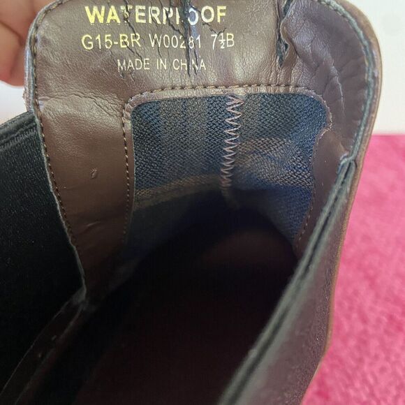 Cole Haan Grand OS Signature Waterproof Leather Wedge Ankle Boots Brown Size 7.5 - Picture 9 of 10